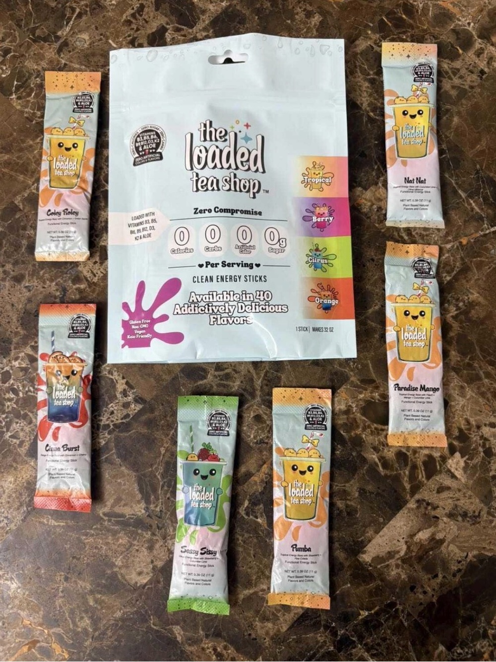 The Loaded Tea Shop Clean Energy Sticks - (Variety Pack)